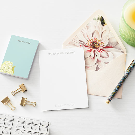 modern personalized notepad and stationery
