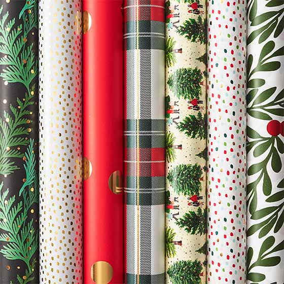 Unique and beautiful holiday-themed wrapping paper rolls