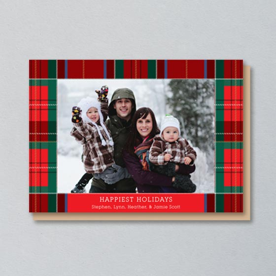 Custom Photo Card that with Tartan Plaid design